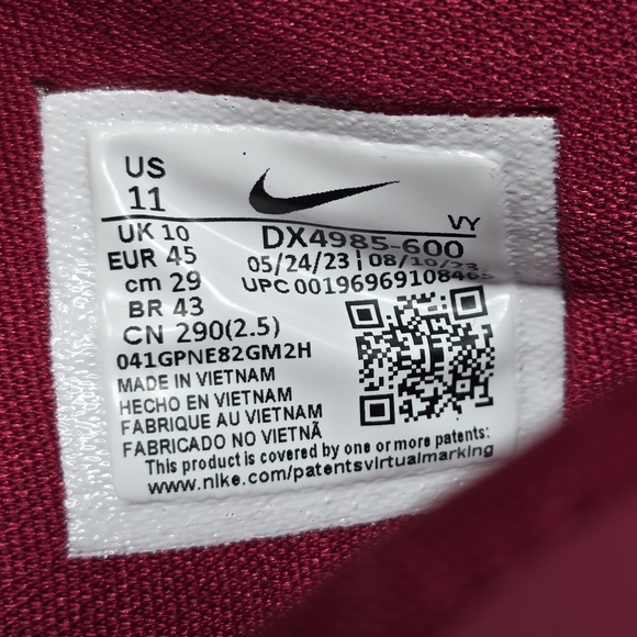 Nike Zoom Freak 5 DX4985-600 Men's Size 11 Noble Red Basketball Shoes New - Picture 4 of 12